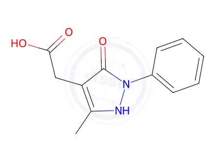 Chemical structure of 2-(5-Methyl-3-oxo-2-phenyl-2,3-dihydro-1h-pyrazol-4-yl)acetic acid