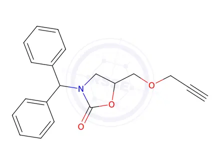 Chemical structure of 3-(Diphenylmethyl)-5-[(2-propynyloxy)methyl]-2-oxazolidinone