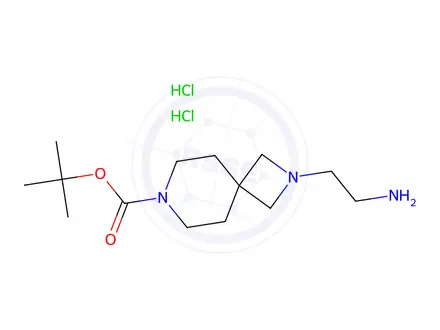 Chemical structure of tert-butyl 2-(2-aminoethyl)-2,7-diazaspiro[3.5]nonane-7-carboxylate dihydrochloride