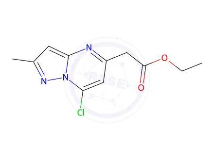 Chemical structure of Ethyl 2-(7-chloro-2-methylpyrazolo[1,5-a]pyrimidin-5-yl)acetate