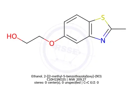 Chemical structure of Ethanol, 2-[(2-methyl-5-benzothiazolyl)oxy]-(9CI)