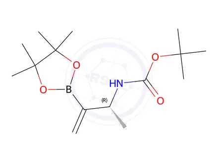 Chemical structure of tert-Butyl (R)-(3-(4,4,5,5-tetramethyl-1,3,2-dioxaborolan-2-yl)but-3-en-2-yl)carbamate