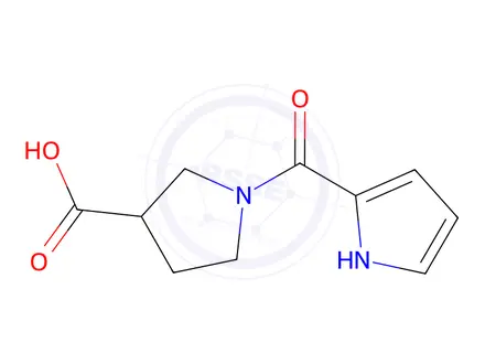 Chemical structure of 1-(1H-pyrrole-2-carbonyl)pyrrolidine-3-carboxylic acid