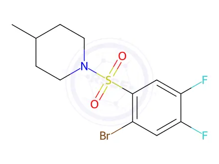 Chemical structure of 1-((2-Bromo-4,5-difluorophenyl)sulfonyl)-4-methylpiperidine