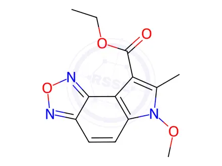Chemical structure of Ethyl 6-methoxy-7-methyl-6H-[1,2,5]oxadiazolo[3,4-e]indole-8-carboxylate