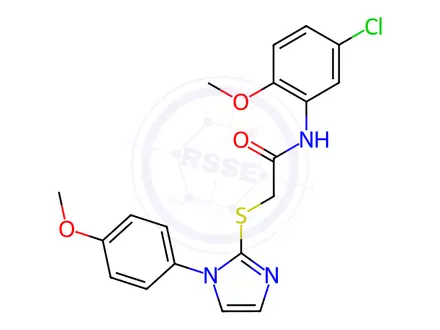 Chemical structure of N-(5-Chloro-2-methoxyphenyl)-2-((1-(4-methoxyphenyl)-1H-imidazol-2-yl)thio)acetamide