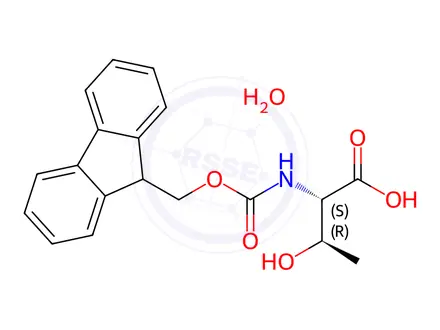 Chemical structure of fmoc-l-Threonine Monohydrate