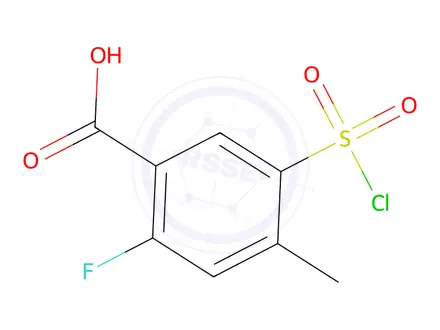 Chemical structure of 5-(Chlorosulfonyl)-2-fluoro-4-methylbenzoic Acid