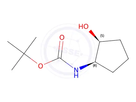 Chemical structure of tert-butyl (1R,2S)-2-hydroxycyclopentylcarbaMate