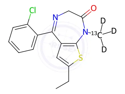 Chemical structure of Clotiazepam 13CD3