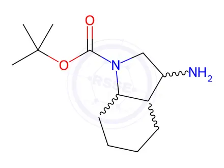 Chemical structure of tert-butyl 3-amino-octahydro-1H-indole-1-carboxylate, Mixture of diastereomers