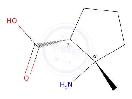Chemical structure of Rel-(1R,2R)-2-amino-2-methylcyclopentane-1-carboxylic acid