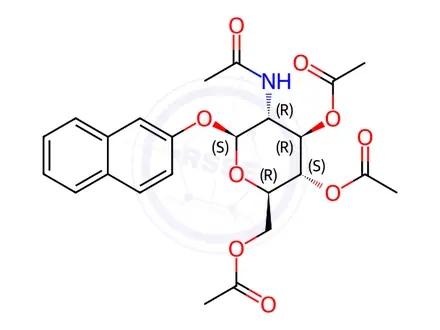 Chemical structure of 2-Naphthyl 2-acetamido-3,4,6-tri-O-acetyl-2-deoxy-b-D-glucopyranoside
