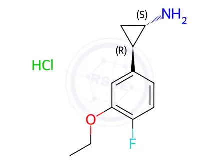 Chemical structure of rel-2-(3-Ethoxy-4-fluorophenyl)cyclopropan-1-amine Hydrochloride