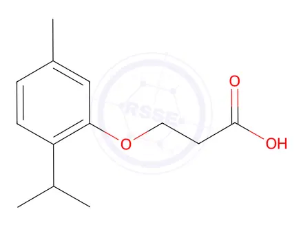 Chemical structure of 3-[5-methyl-2-(propan-2-yl)phenoxy]propanoic Acid