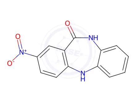 Chemical structure of 2-Nitro-5,10-dihydro-11H-dibenzo[b,e][1,4]diazepin-11-one