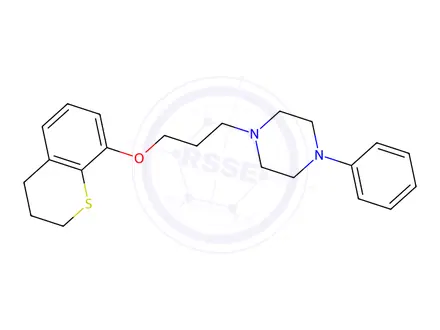 Chemical structure of 1-phenyl-4-(3-thiochroman-8-yloxypropyl)piperazine