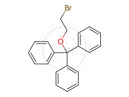 Chemical structure of Benzene, 1,1',1''-[(2-bromoethoxy)methylidyne]tris-