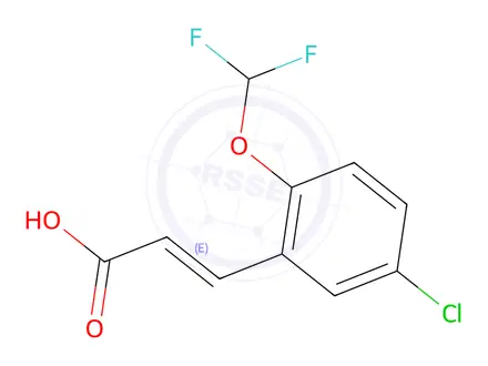 Chemical structure of (2E)-3-[5-chloro-2-(difluoromethoxy)phenyl]prop-2-enoic acid