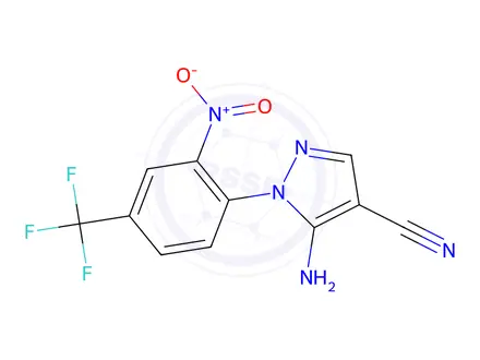 Chemical structure of 5-Amino-1-[2-Nitro-4-(Trifluoromethyl)Phenyl]-1h-Pyrazole-4-Carbonitrile
