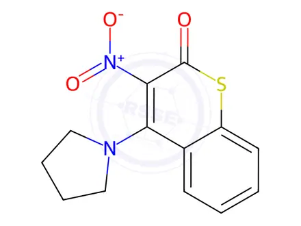 Chemical structure of 3-Nitro-4-(pyrrolidin-1-yl)-2H-thiochromen-2-one