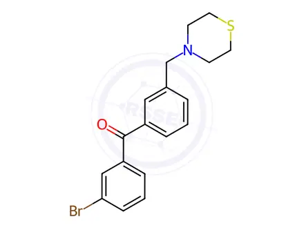 Chemical structure of 3-Bromo-3'-thiomorpholinomethylbenzophenone