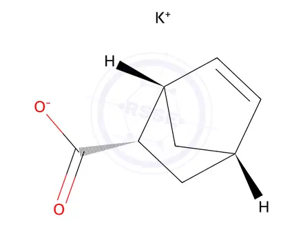 Chemical structure of rel-(1S,2S,4S)-Bicyclo[2.2.1]hept-5-ene-2-carboxylate (potassium)