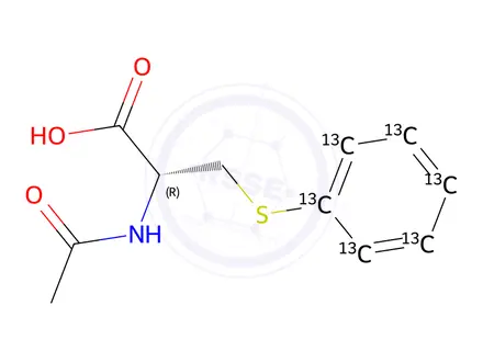 Chemical structure of N-Acetyl-S-(phenyl-13C6)-L-cysteine