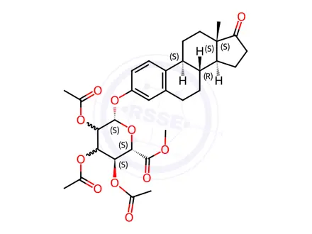 Chemical structure of Estrone β-D-Glucuronide Triacetate Methyl Ester