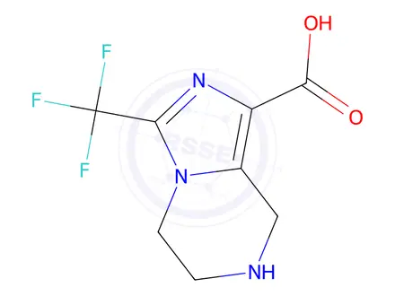 Chemical structure of 3-(Trifluoromethyl)-5,6,7,8-tetrahydroimidazo[1,5-a]pyrazine-1-carboxylic acid
