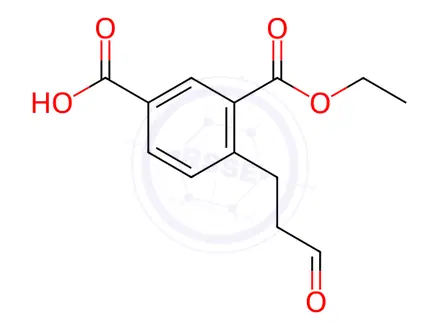 Chemical structure of Ethyl 5-carboxy-2-(3-oxopropyl)benzoate