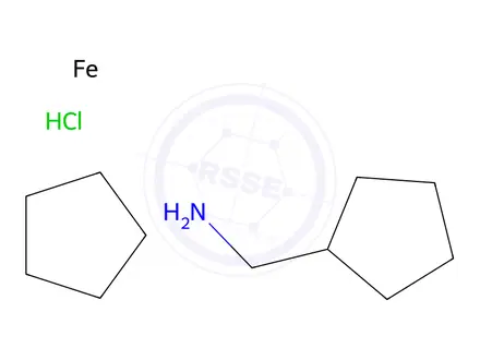 Chemical structure of Ferrocene, (aminomethyl)-, hydrochloride (1:1)