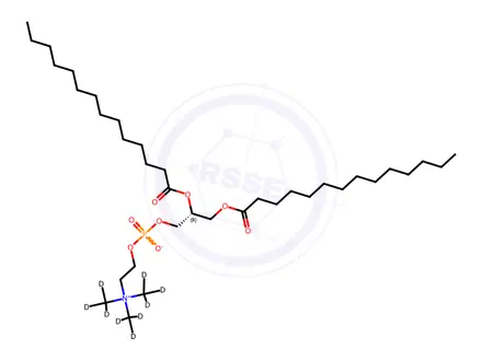 Chemical structure of DMPC-D9 (Dimyristoyl phosphatidylcholine-D9)