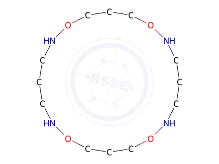 Chemical structure of 1,6,10,15-Tetraoxa-2,5,11,14-tetraazacyclooctodecane, 1,7,11,17-Tetraoxa-2,6,12,16-tetraazacycloeicosane