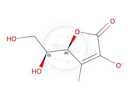 Chemical structure of Ascorbic Acid