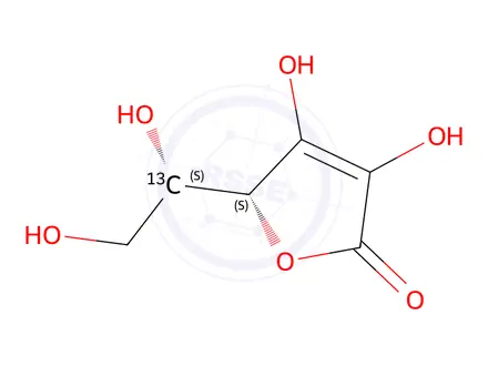 Chemical structure of L-Ascorbic Acid-5-13C