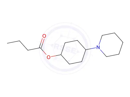 Chemical structure of Butyric acid 4-piperidinocyclohexyl ester