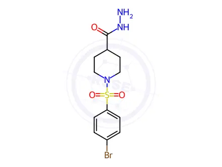 Chemical structure of 1-[(4-Bromophenyl)sulfonyl]piperidine-4-carbohydrazide