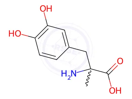 Chemical structure of rac α-Methyl DOPA