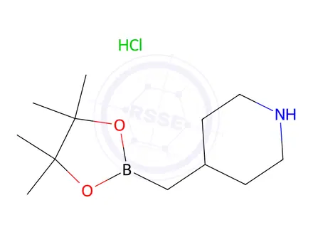 Chemical structure of 4-[(4,4,5,5-tetramethyl-1,3,2-dioxaborolan-2-yl)methyl]piperidine;hydrochloride