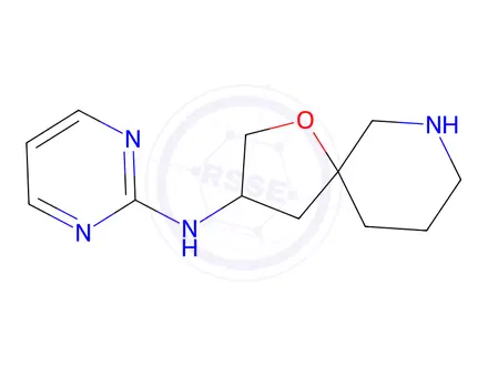 Chemical structure of N-(Pyrimidin-2-yl)-1-oxa-7-azaspiro[4.5]decan-3-amine