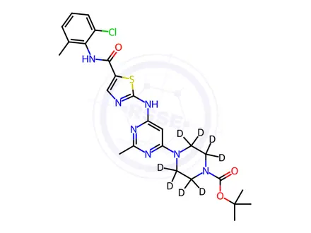 Chemical structure of N-Boc-N-deshydroxyethyl Dasatinib-d8