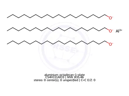 Chemical structure of aluminium octadecan-1-olate