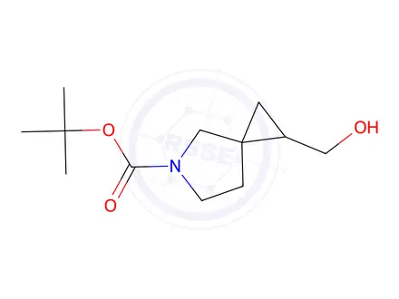 Chemical structure of tert-butyl 1-(hydroxymethyl)-5-azaspiro[2.4]heptane-5-carboxylate
