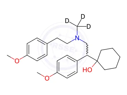 Chemical structure of rac N-Desmethyl-N-(4-methoxyphenethyl) Venlafaxine-d3