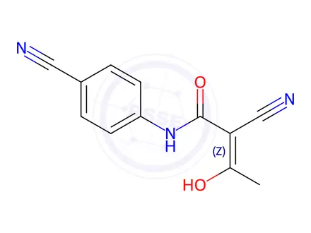Chemical structure of (2Z)-2-Cyano-N-(4-cyanophenyl)-3-hydroxy-2-Butenamide
