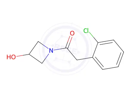 Chemical structure of 2-(2-chlorophenyl)-1-(3-hydroxyazetidin-1-yl)ethan-1-one