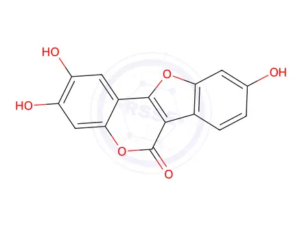 Chemical structure of 2,3-Dihydroxy-6H-benzofuro[3,2-c][1]benzopyran-6-one