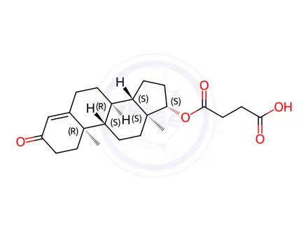 Chemical structure of Testosterone Impurity 148 (Testosterone 17β-Hemisuccinate)