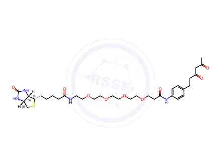 Chemical structure of N-(4-(3,5-Dioxohexyl)phenyl)-1-(5-((3aS,4S,6aR)-2-oxohexahydro-1H-thieno[3,4-d]imidazol-4-yl)pentanamido)-3,6,9,12-tetraoxapentadecan-15-amide